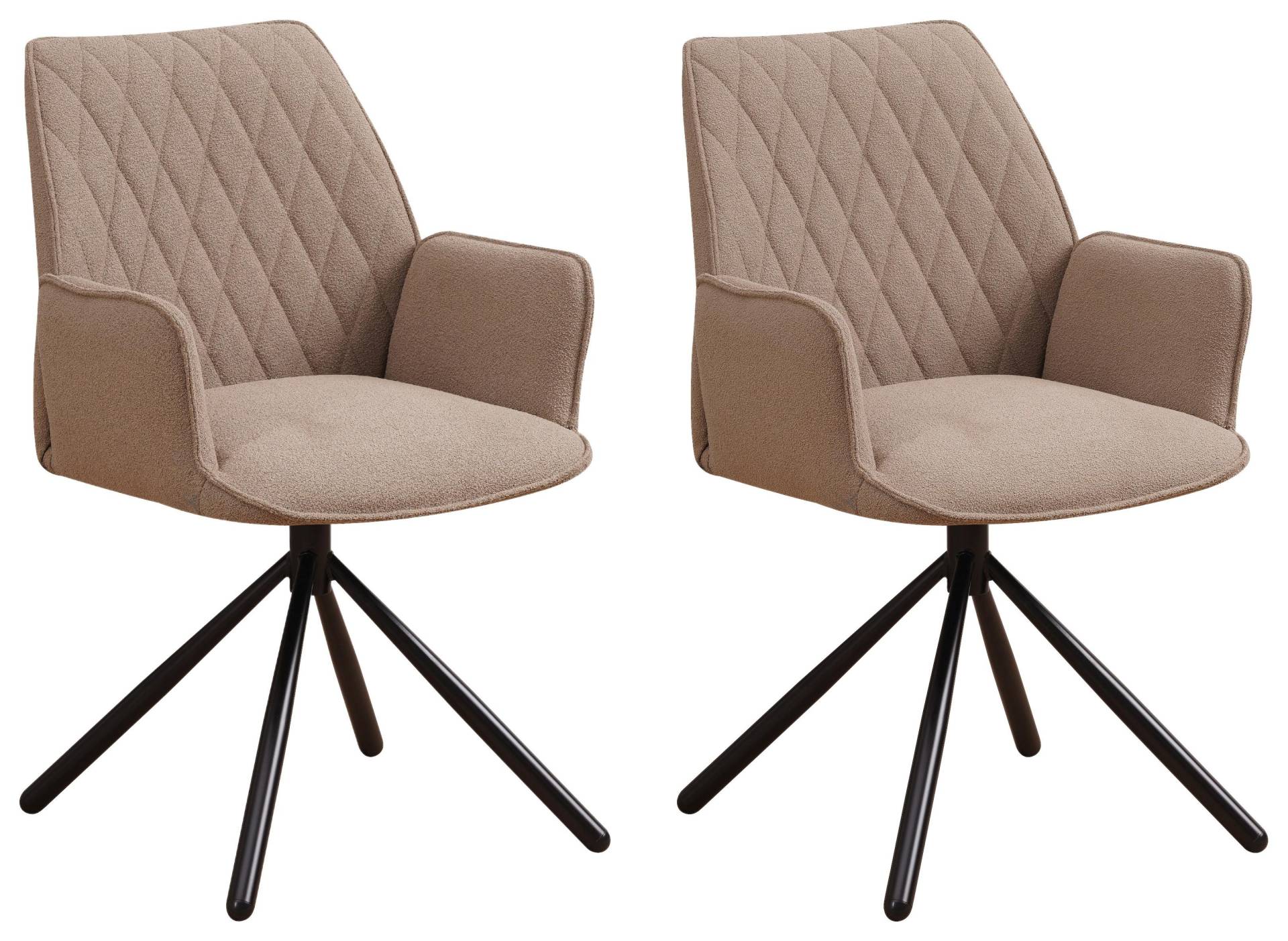Armlehnstuhl-Set Reims ca. 56x97 cm 2er Set Taupe