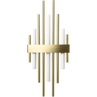 Art Déco Wandleuchte 70,5cm hoch Messing massiv 3x S14d von Ghidini Giovanni Battista