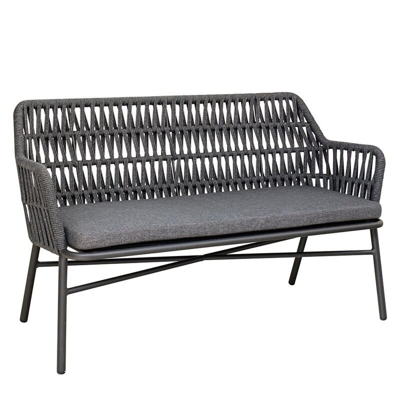 Attraktive Outdoor-Bank 2-Sitzer, dunkelgrau