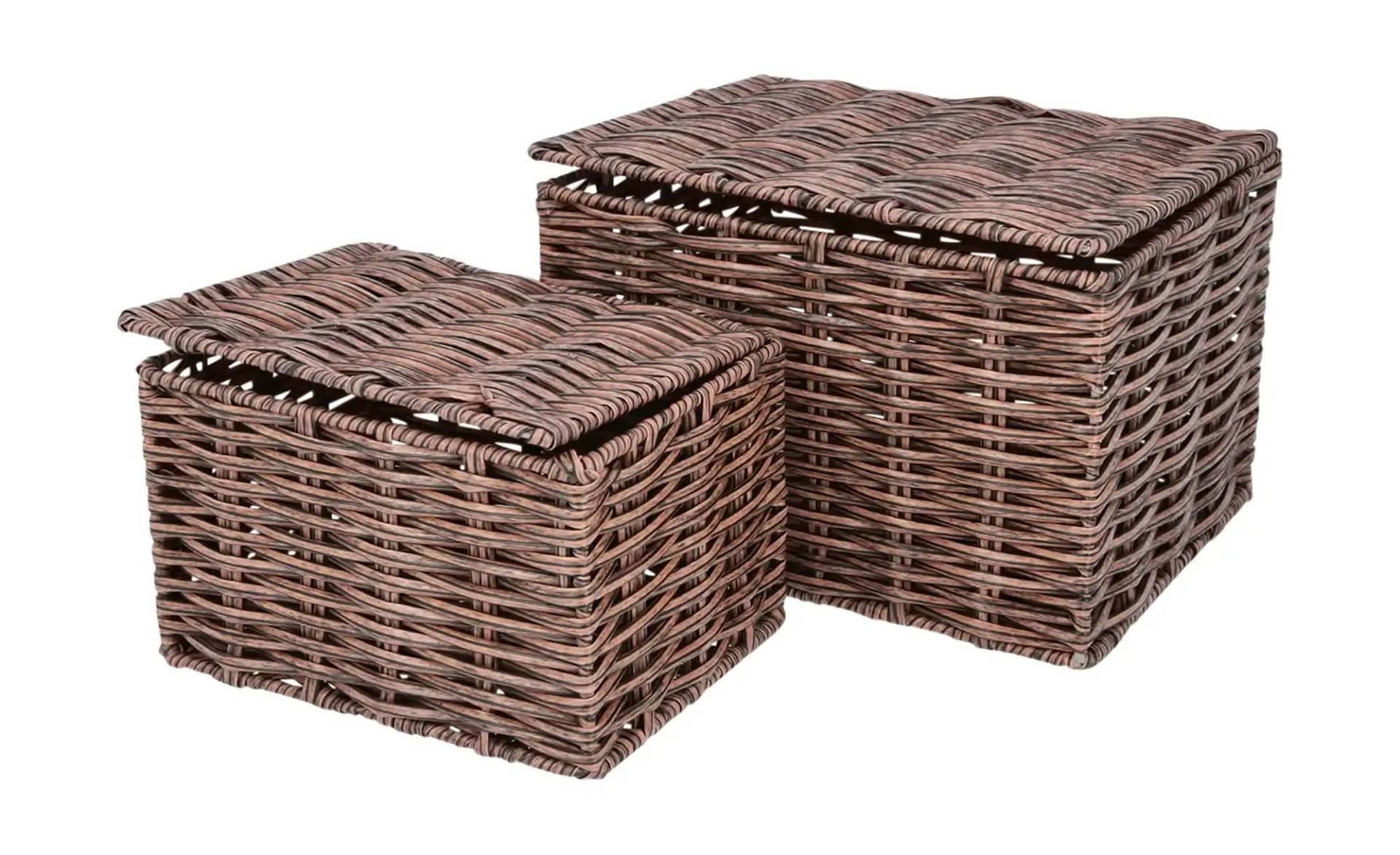Aufbewahrungsbox  2er Set   ¦ braun ¦ Kunststoff,Metall ¦ Maße (cm): B: 20 H: 13 T: 16.0 Aufbewahrung > Körbe - Möbel Kraft