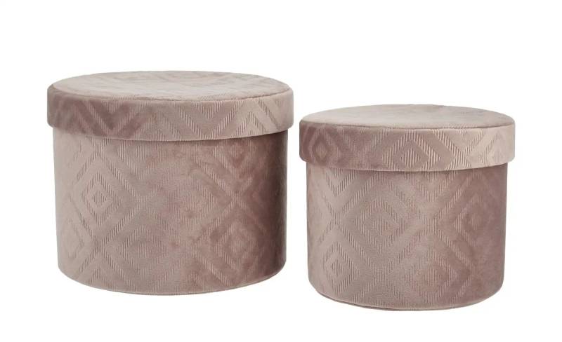 Aufbewahrungsbox  2er-Set   ¦ rosa/pink ¦ Maße (cm): H: 16  Ø: 22 Aufbewahrung > Aufbewahrungsboxen - Höffner