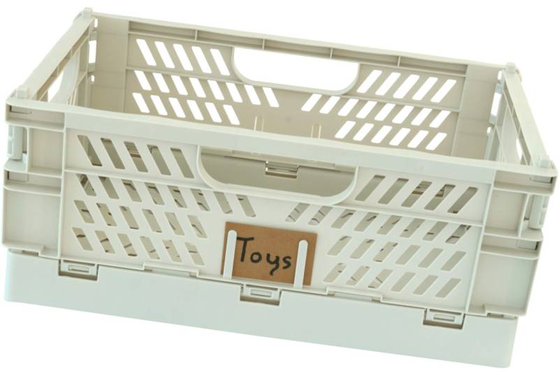 Aufbewahrungsbox Kunststoff faltbar beige 50 x 33 cm Klappbox