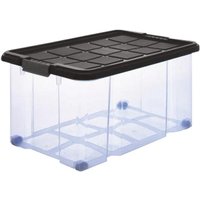 Aufbewahrungsbox mit Deckel auf Rollen groß ca. 55 Liter ca. 61 x 40 x 34 cm transparent Aufbewahrungsbox mit Deckel auf Rollen groß ca. 55 Liter ca. 61 x 40 x 34 cm transparent