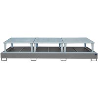 Bauer® Auffangwanne aus Stahl für 3x KTC/IBC, inkl. Abfüllaufsatz, mausgrau von Bauer®