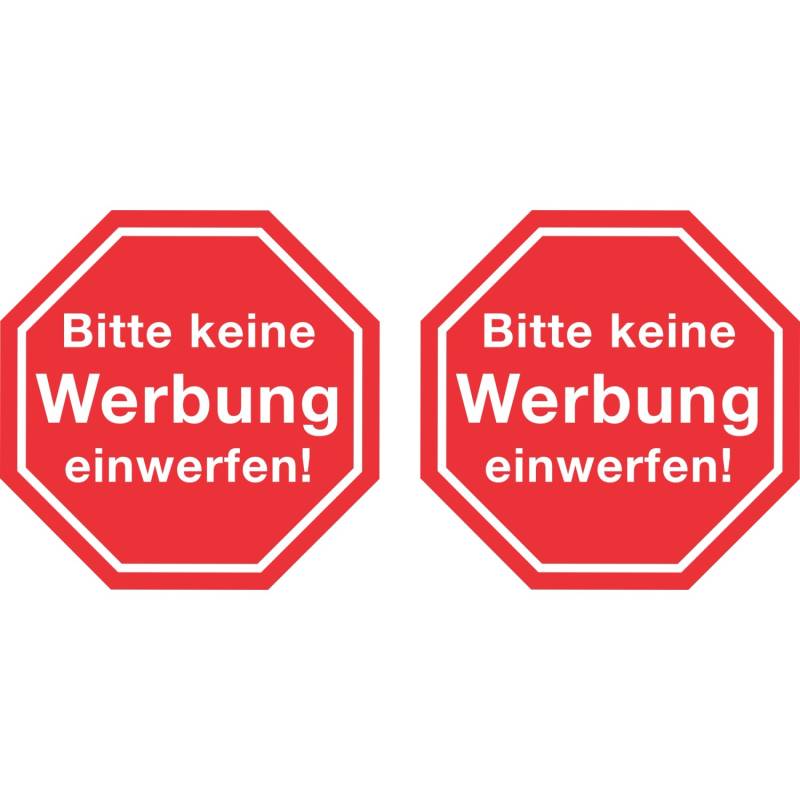 Aufkleber Bitte keine Werbung Einwerfen'' 2er-Set 11 cm x 8 cm PVC-Folie