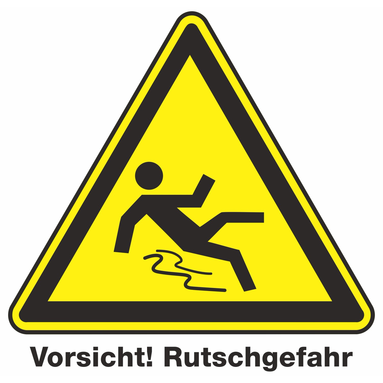 Aufkleber Vorsicht Rutschgefahr 11,5 cm x 13 cm PVC-Folie