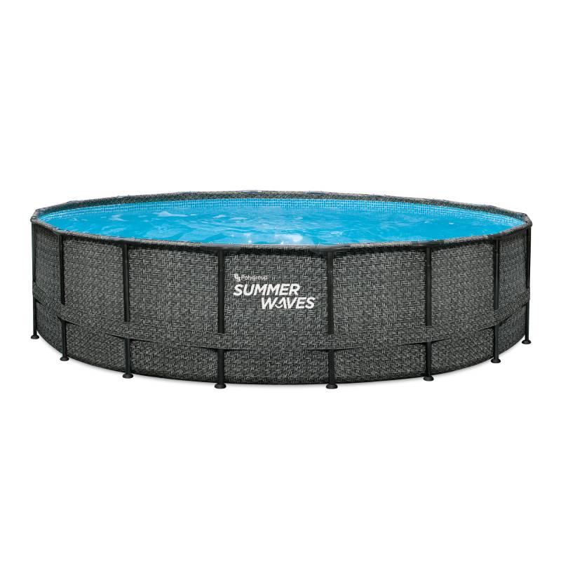 Aufstellpool 'Elite Frame' Rattan-Optik grau Ø 549 x 132 cm