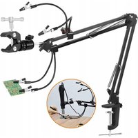 Ausleger – universeller dritter Arm mit 4 an der Tischplatte montierten Krokodilklemmen Ausleger – universeller dritter Arm mit 4 an der Tischplatte montierten Krokodilklemmen