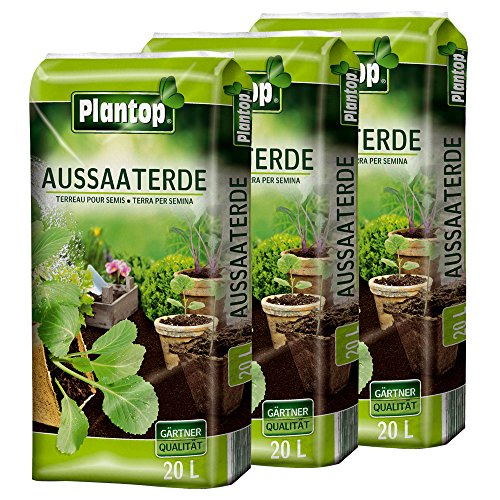 PLANTOP Aussaaterde 3 x 20 Liter = 60 Liter Anzuchterde Pikiererde von Plantop