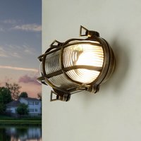 Außenlampe Messing Riffelglas E27 IP64 Maritim SKIATHOS von Lido Light Fixture Man. LTD