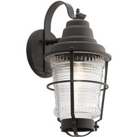 Außenlampe Wand Alu Glas Vintage H: 55,1 cm IP44 E27 von ELSTEAD