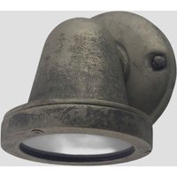 Außenlampe Wand Echt-Messing Glas 14 cm hoch IP64 Downlight von Andromeda