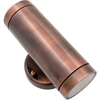 Außenlampe Wand Echt-Messing Glas GU10 IP44 Up Down von Andromeda
