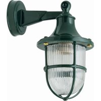 Außenlampe Wand Echt-Messing Glas H: 27 cm IP64 Grün von Lido Light Fixture Man. LTD