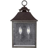 Außenlampe Wand Edelstahl Glas IP44 43,2 cm hoch Vintage von ELSTEAD