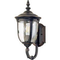 Außenlampe Wand IP44 H: 41,5 cm Rustikal Glas Alu in Bronze von ELSTEAD