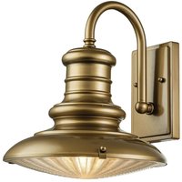 Außenlampe Wand IP44 in Messing antik E27 Glas Aluminium von ELSTEAD