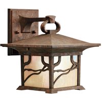 Außenlampe Wand Kupfer antik H: 23,7 cm IP44 E27 Alu Glas von ELSTEAD