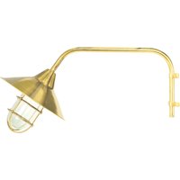 Außenlampe Wand Messing massiv Glas 26 cm breit IP44 von Andromeda