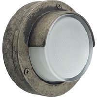 Außenlampe Wand Messing massiv Glas rund D: 14 cm IP64 von Andromeda