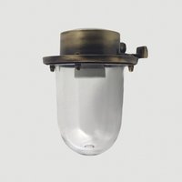 Außenleuchte Wand Echt-Messing Glas 18 cm hoch IP64 E27 von Andromeda