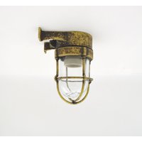 Außenleuchte Wand Glas Messing E27 IP64 H: 16,5 cm von Andromeda