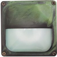 Außenleuchte Wand Messing Glas B: 16 cm IP64 Grün Antik von Lido