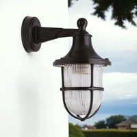 Außenleuchte Wand Messing Glas E27 IP64 27 cm hoch Schwarz von Lido Light Fixture Man. LTD