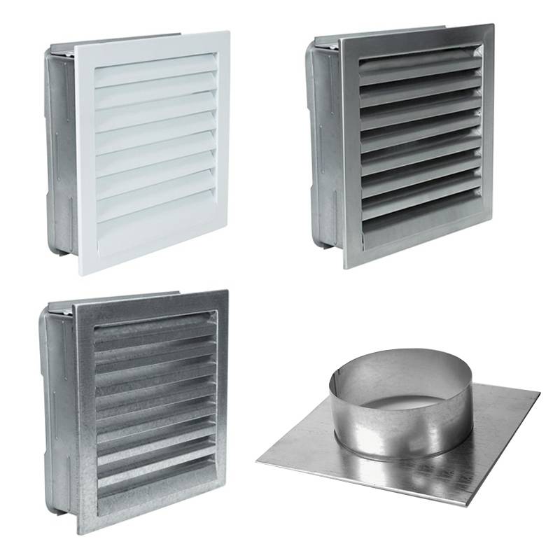 Außenluftgitter mit Insektenschutz verschiedene Farben und Anschlüsse von KaminStore24