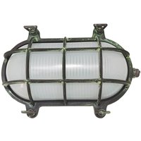 Außenwandlampe Echt-Messing Glas E27 IP64 B: 24 cm Maritim von Lido
