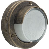 Außenwandlampe Glas Echt-Messing G9 IP64 D: 14 cm rund von Andromeda