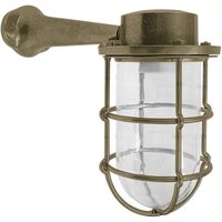 Außenwandlampe Glas Messing E27 IP44 H: 21 cm Maritim von Andromeda
