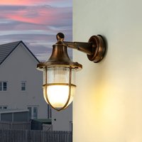 Außenwandlampe IP64 in Kupfer antik Glas Messing E27 von Lido Light Fixture Man. LTD