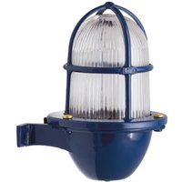 Außenwandlampe Messing Glas E27 IP64 H: 18 cm klein Blau von Lido Light Fixture Man. LTD