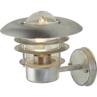 Außenwandleuchte IP44 in Silber E27 Glas Metall von Searchlight