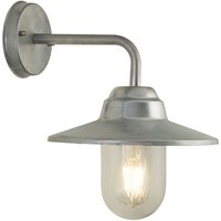 Außenwandleuchte IP44 in Silber E27 Metall Glas H: 33 cm von Searchlight