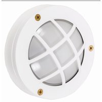 Außenwandleuchte Weiß Messing massiv D: 14 cm rund IP64 von Lido