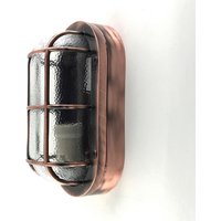 Außenwandleuchte in Kupfer antik aus Messing Glas IP64 E27 von Andromeda