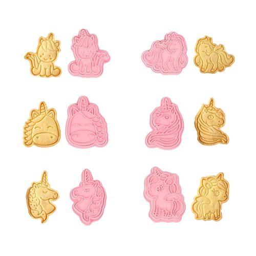 Ausstechformen,6 PCS Keksausstecher Kinder Plätzchen Ausstecher Keksstempel Einhorn Ausstecher für Keksteig Fondant Cookie Donut Kuchendekoration von ShanBye