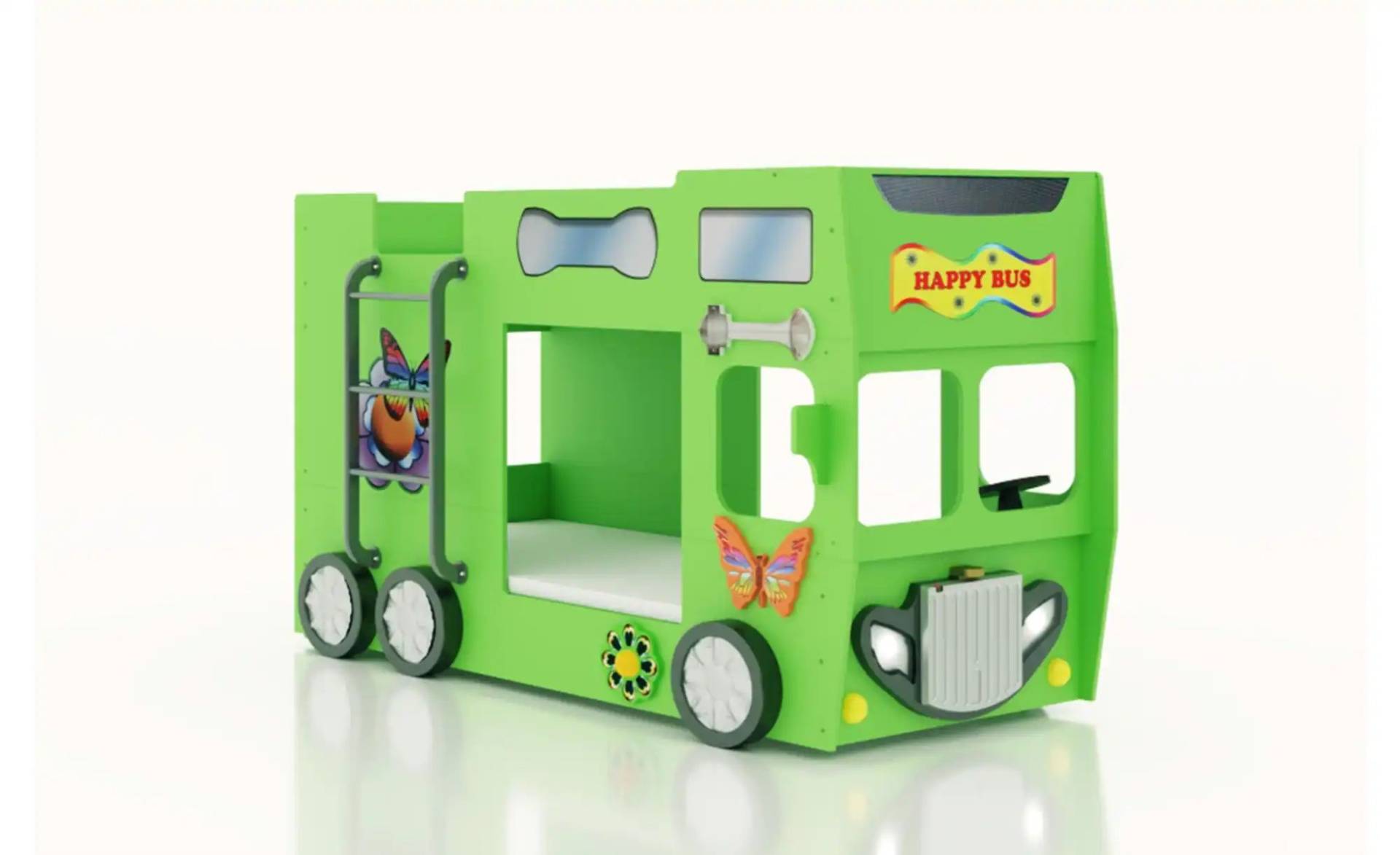 Autobett Bus ¦ grün ¦ Maße (cm): B: 116 H: 150 Kindermöbel > Kinderbetten - Möbel Kraft