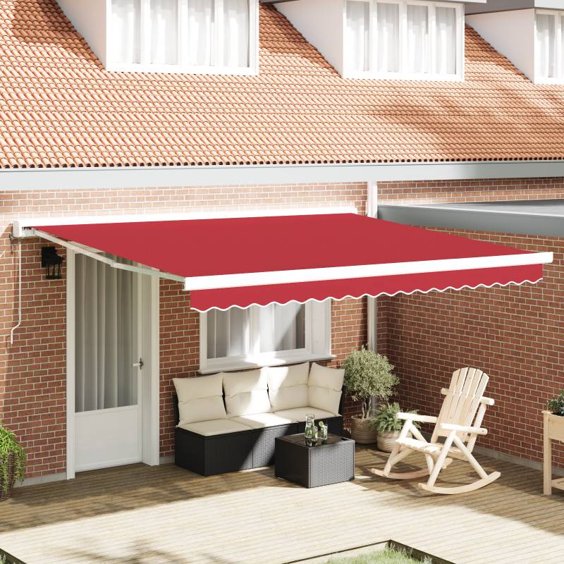 Automatische einziehbare Markise Rot 400x300 cm
