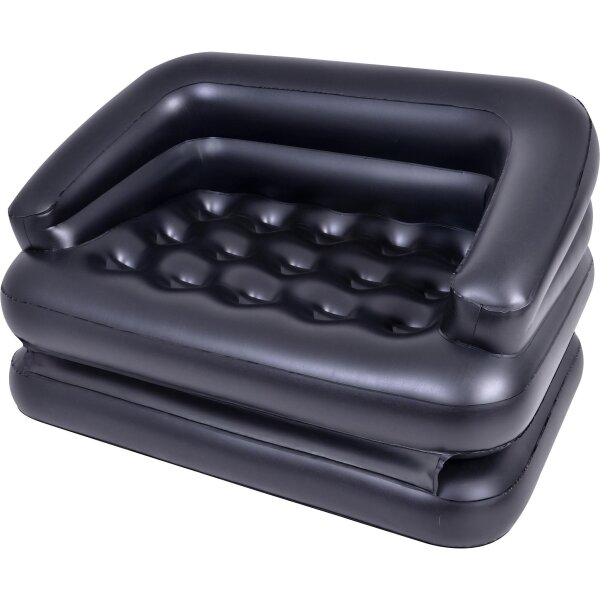 Avenli aufblasbares Sofa 198 x 138 x 62 cm wandelbar zum Doppel-Luftbett, schwarz