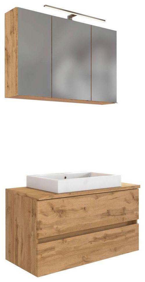 Badezimmer Pienza mit LED 3-türig ca. 100 cm Eiche Wotan von Held