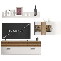 BARLET VF Wohnkombination Set 3-teilig  Ohne Led Beleuchtung / Ohne Dekoration von Forestdream A6BL00VF Weiss/Braun