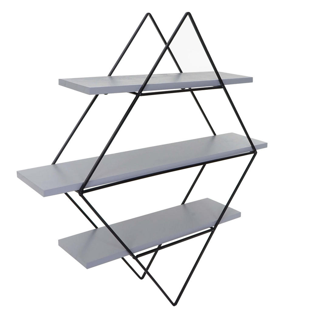 Berlinlodge Wandregal, Grau, Metall, 55x60x12 cm, Wohnzimmer, Regale, Wandregale von BERLINLODGE