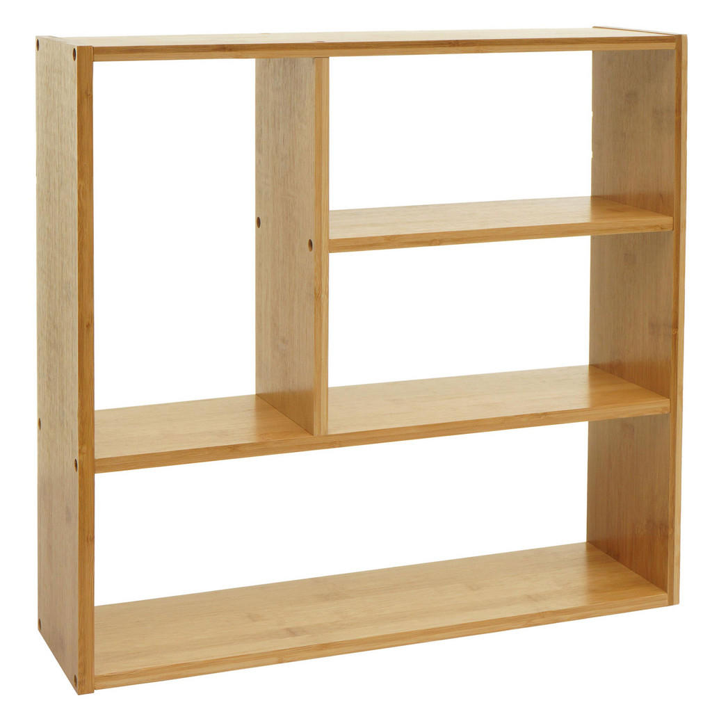 Berlinlodge Wandregal, Natur, Holz, 50x50x15 cm, Wohnzimmer, Regale, Wandregale von BERLINLODGE