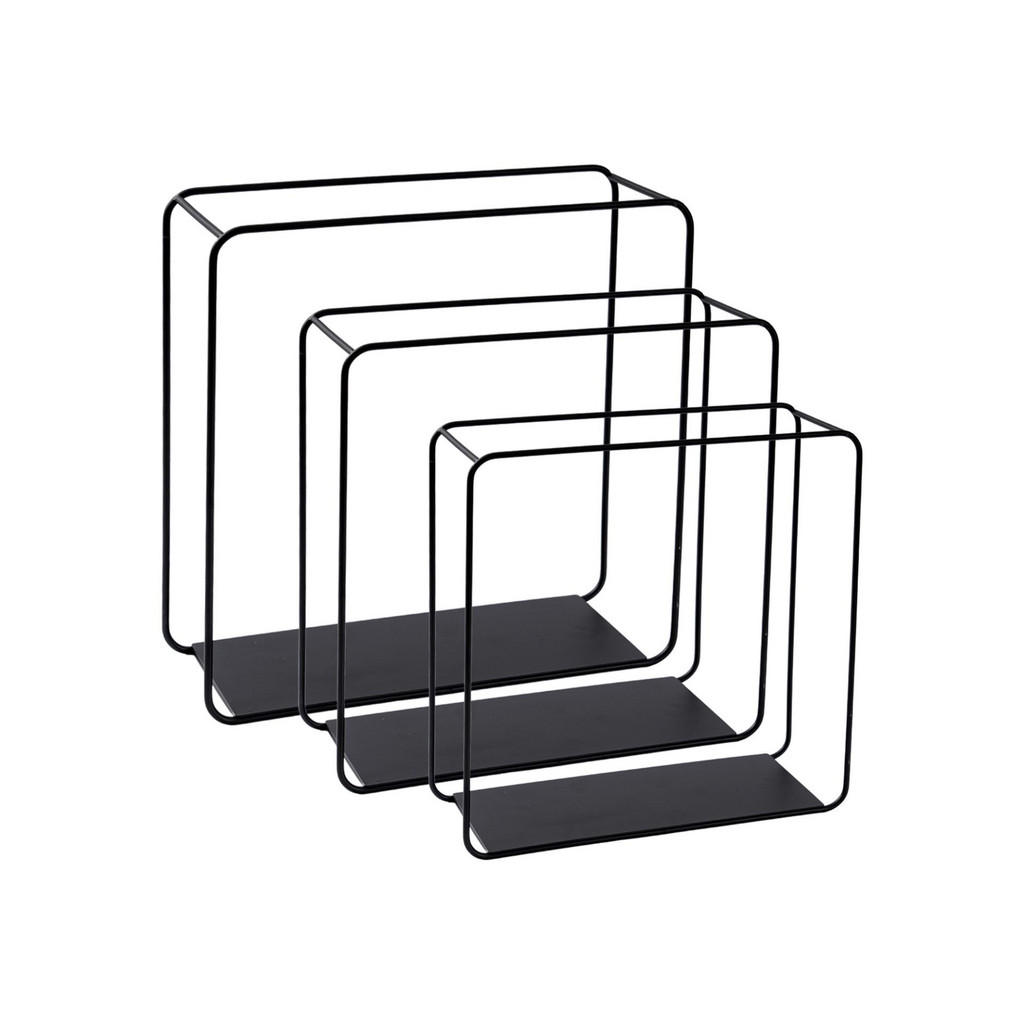 Berlinlodge Wandregal, Schwarz, Metall, 1 Fächer, 32x32x12 cm, Wohnzimmer, Regale, Wandregale von BERLINLODGE