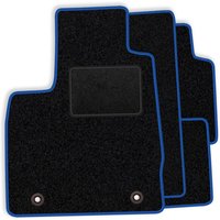 [BLM]FO014 blau - Velours-Fußmatten-Set passend für Ford B-max 2012-2017 - blauer Rand