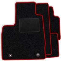 [BLM]KI008 rot - Velours-Fußmatten-Set passend für Kia Rio III 2011-2017 - roter Rand