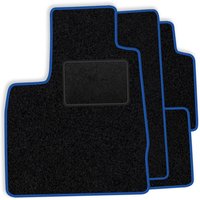 [BLM]SM001 blau - Satz Velours-Fußmatten passend für Smart ForTwo I 1998-2007 - blaue Umrandung